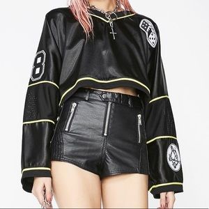 Dolls kill hockey Jersey cropped top
